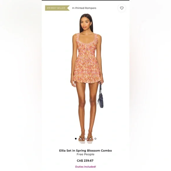 FREE PEOPLE | Floral Spring Blossom Skort & Cotton Corset Ellia Set Combo - Picture 2 of 16